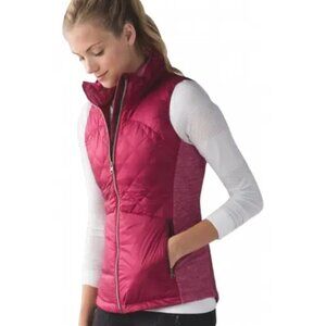 Lululemon Women's Pink Down For A Run Quilted Puffer Vest Size 6